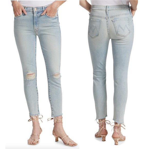 MOTHER The Stunner Zip Ankle Fray Jeans Size 31 NWT